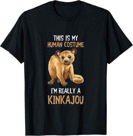 Kinkajou Human Costume Night Ape Animal Kinkajou Lover T-Shirt - T-Shirt | Black