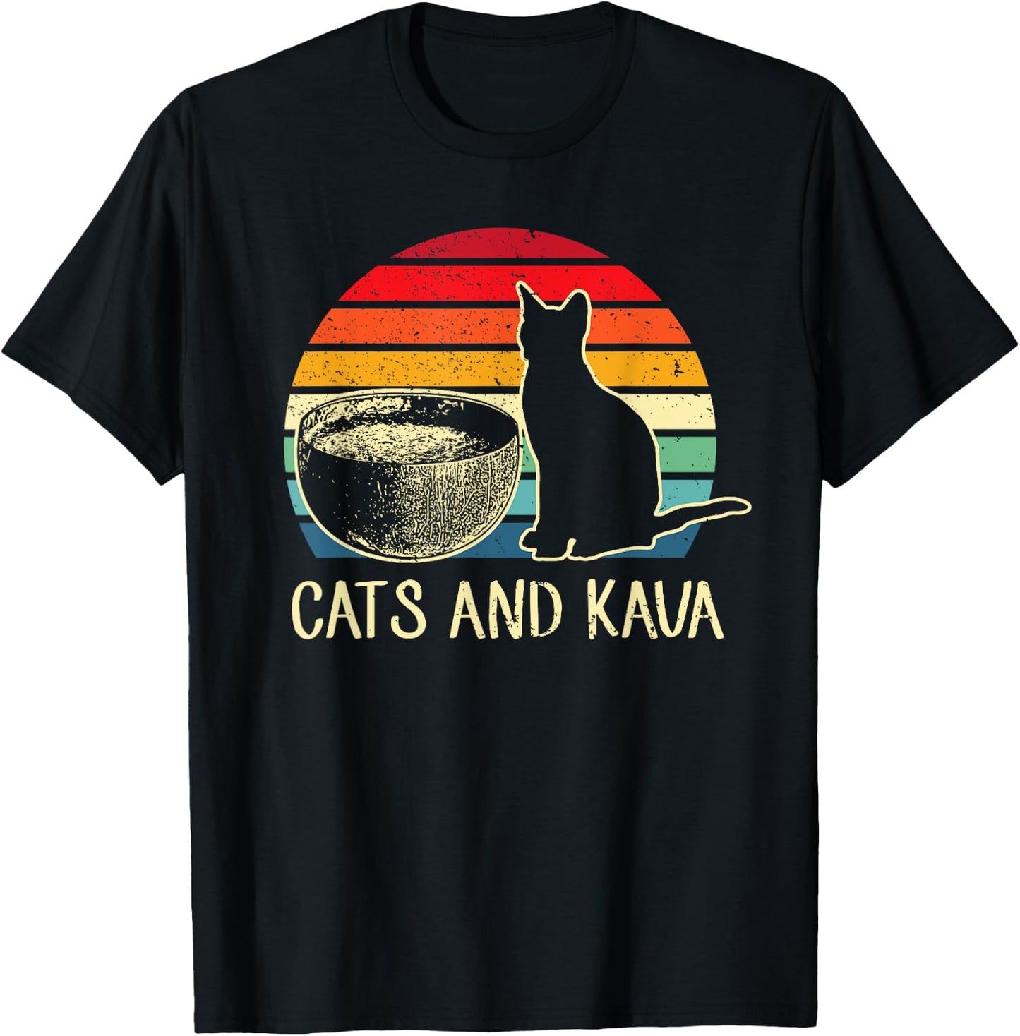 Heart Cat Lover & Kava Tea Drinker Kava Drink Kava Bar Pet T-Shirt - T-Shirt | Black