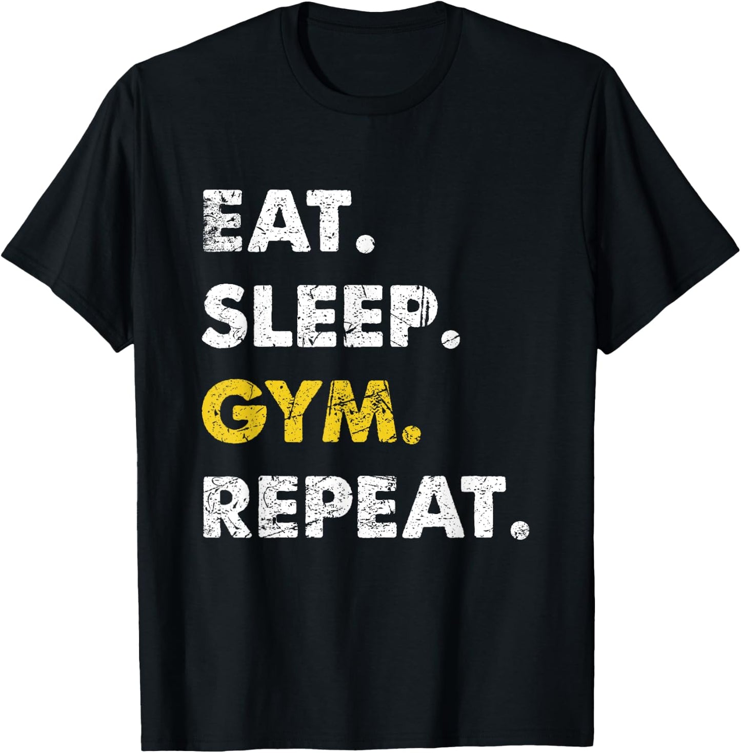 Fitness Training Eat Sleep Gym Repeat T-Shirt - T-Shirt | Black