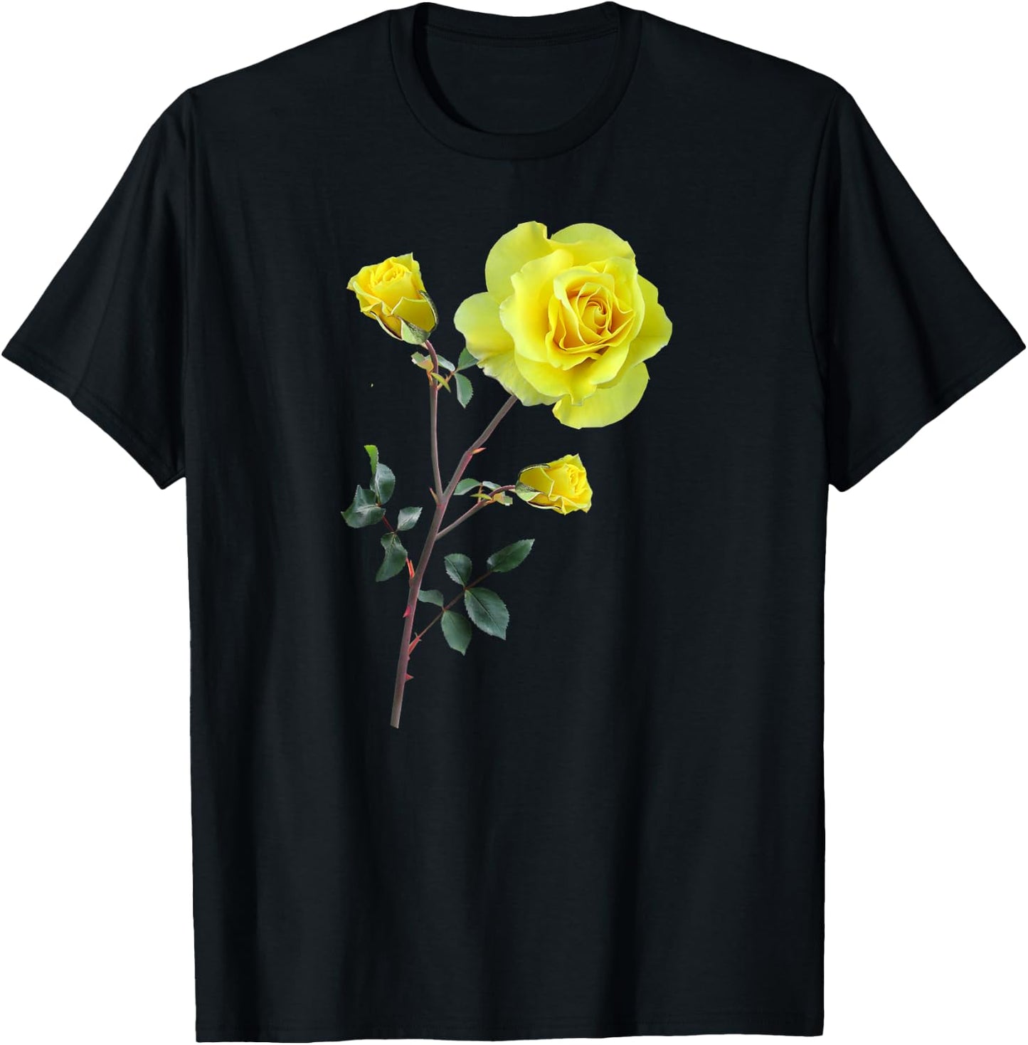 Yellow Rose Botanical Shirt T-Shirt - T-Shirt | Black