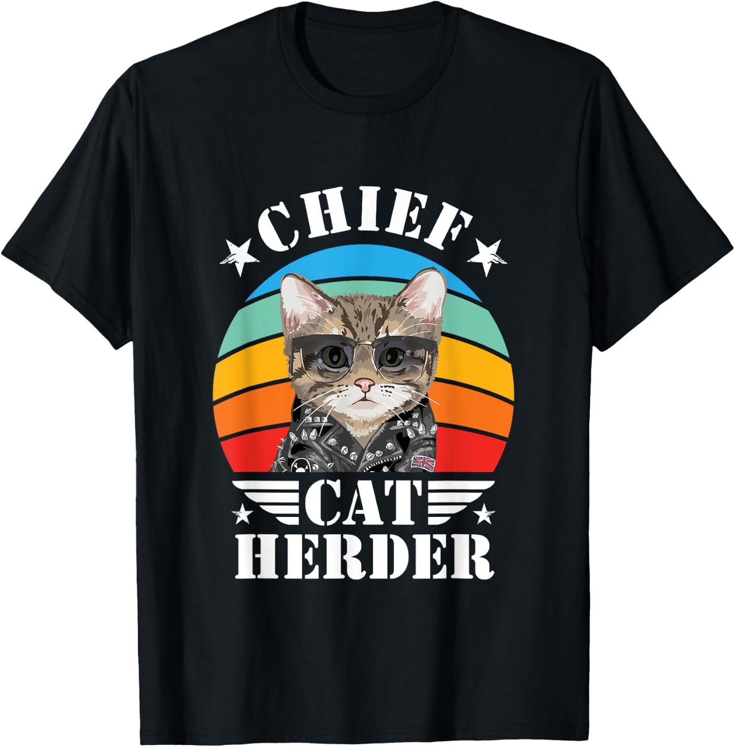 Chief Cat Herder Funny Cat Queen Cat Family Kitten Lover T-Shirt - T-Shirt | Black