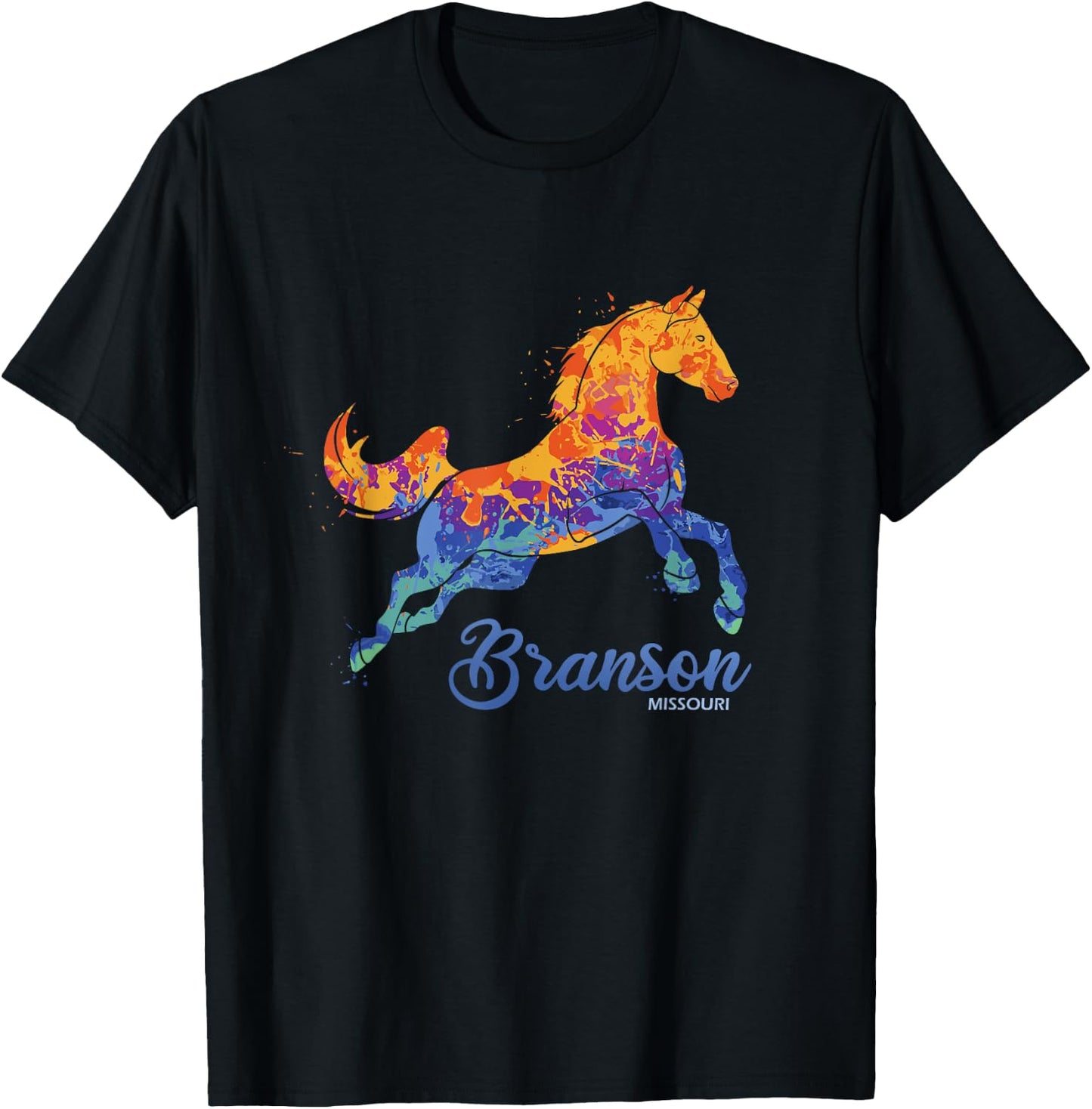 Branson Missouri Horse Vacation Souvenir T-Shirt - T-Shirt | Black