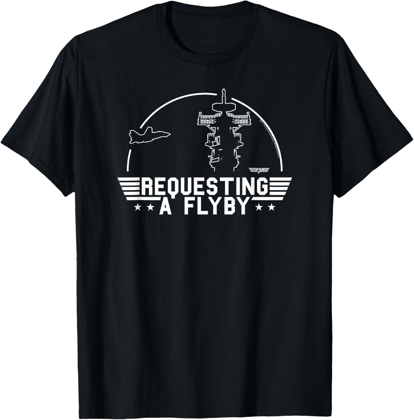 Top Gun Requesting A Flyby Outline Action Movie T-Shirt - T-Shirt | Black