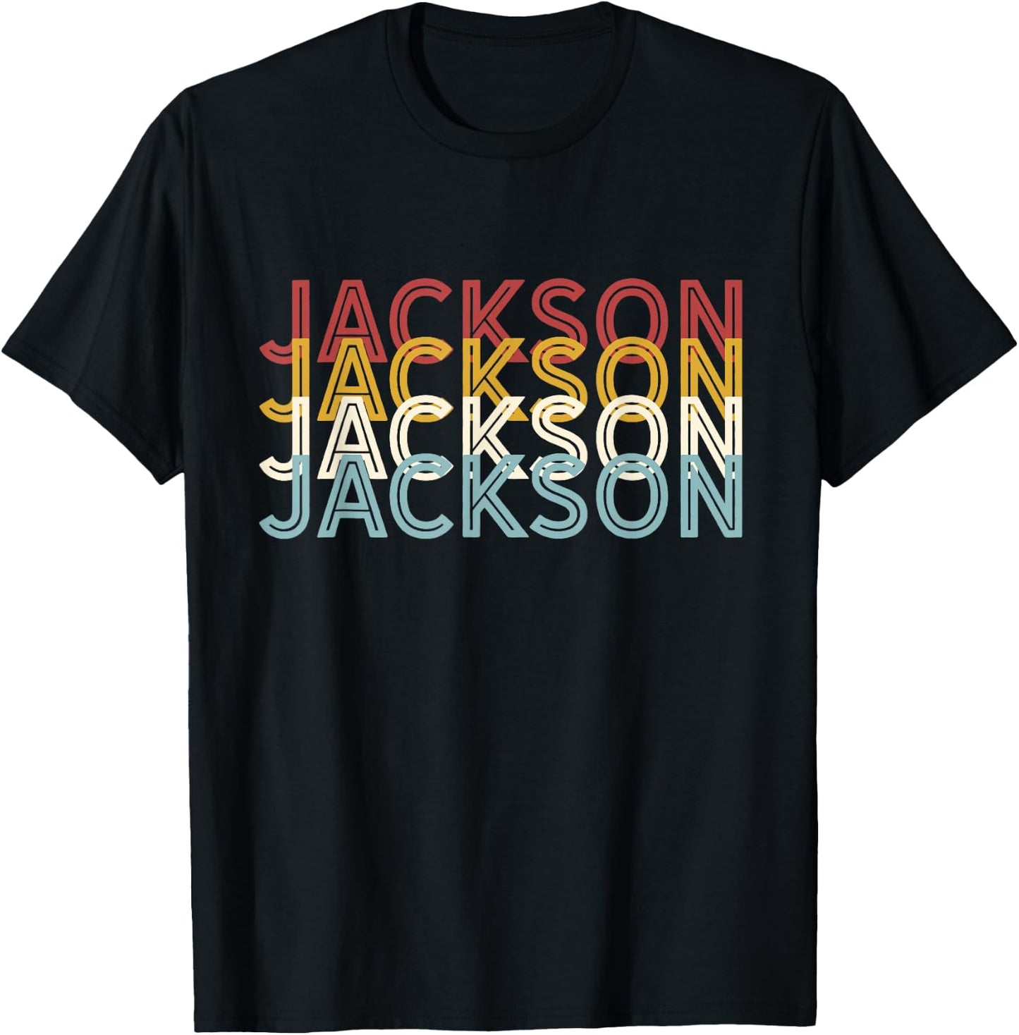 US American City 70's Retro USA - Vintage Jackson , Black T-Shirt - T-Shirt | Black