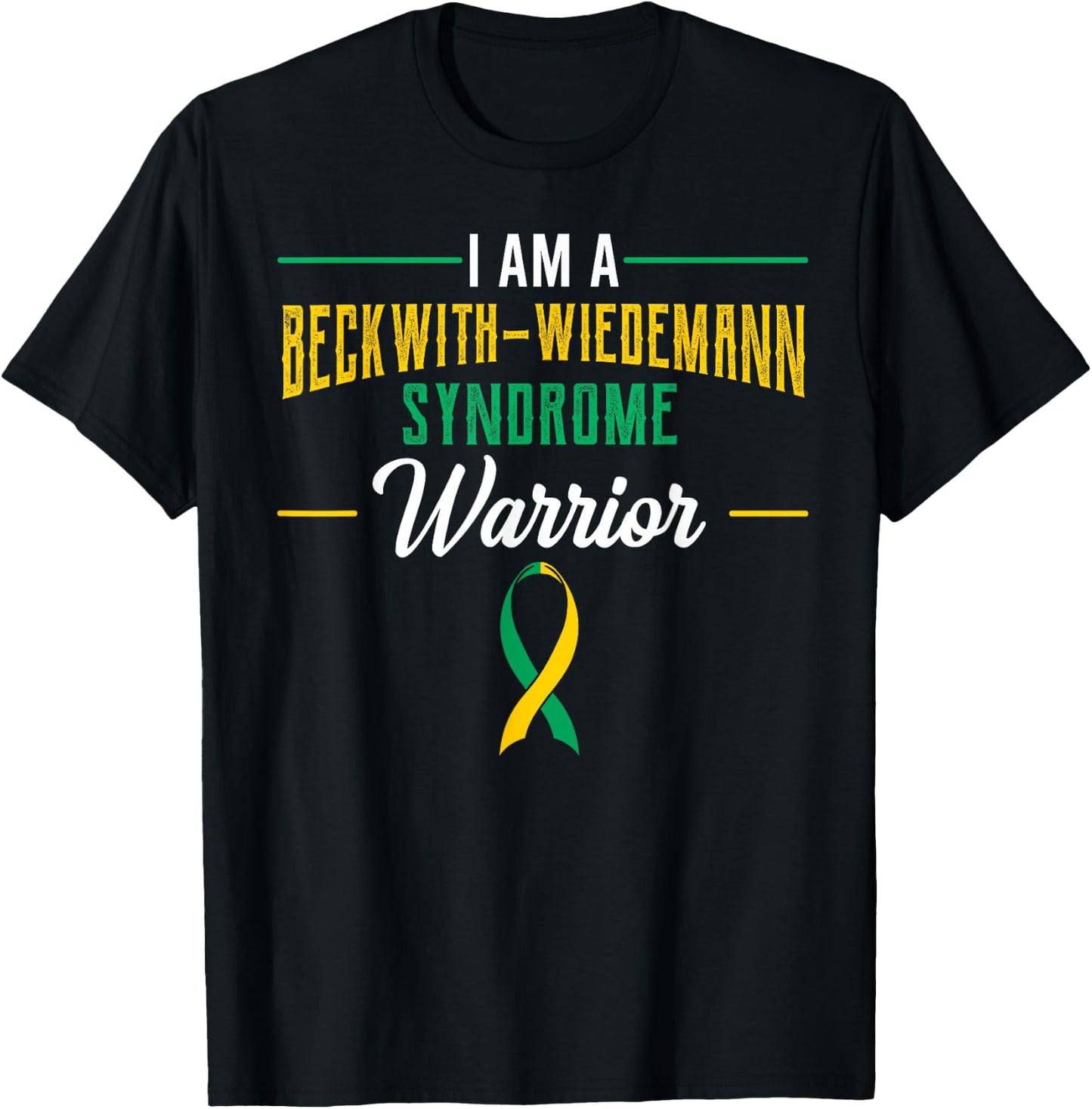 Beckwith–Wiedemann Syndrome Awareness Ribbon BWS Warrior T-Shirt - T-Shirt | Black