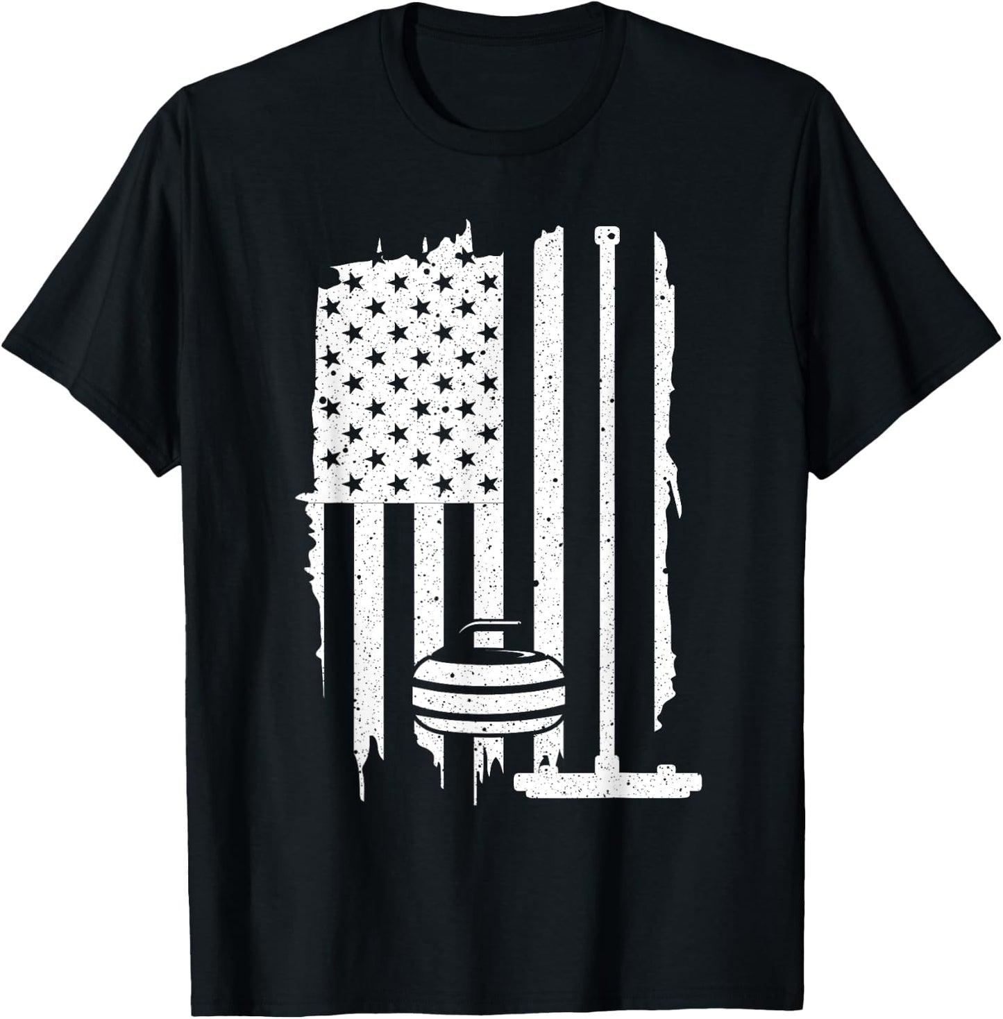 Funny Curling Gift Women Curling Players USA Team T-Shirt - T-Shirt | Black