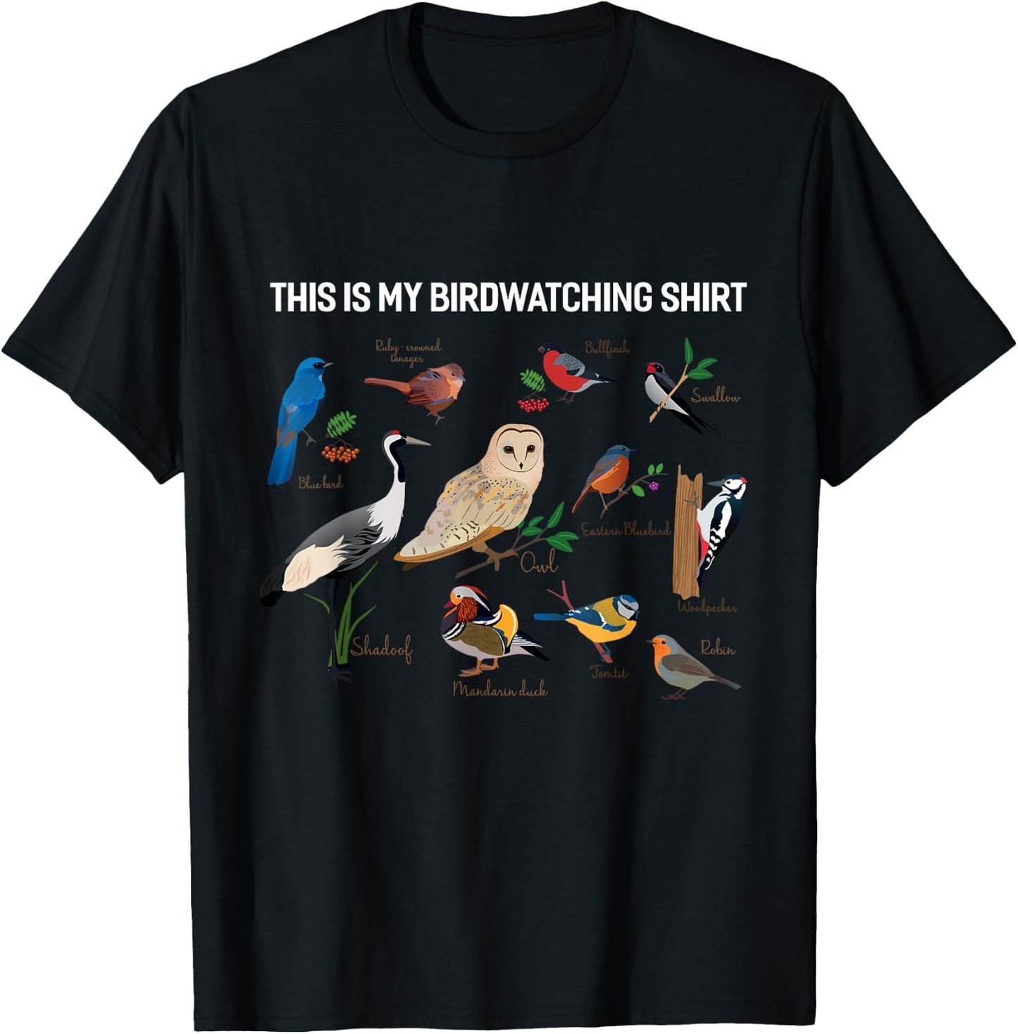 This Is My Birdwatching Shirt Bird Watcher T-Shirt - T-Shirt | Black