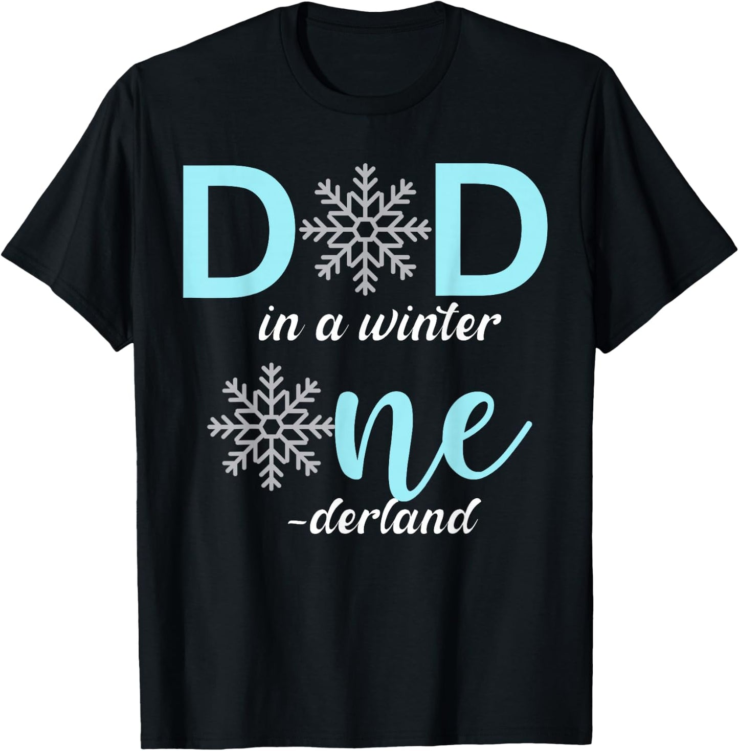 Dad Of The Birthday for Girl Winter Onederland 1st Birthday T-Shirt - T-Shirt | Black