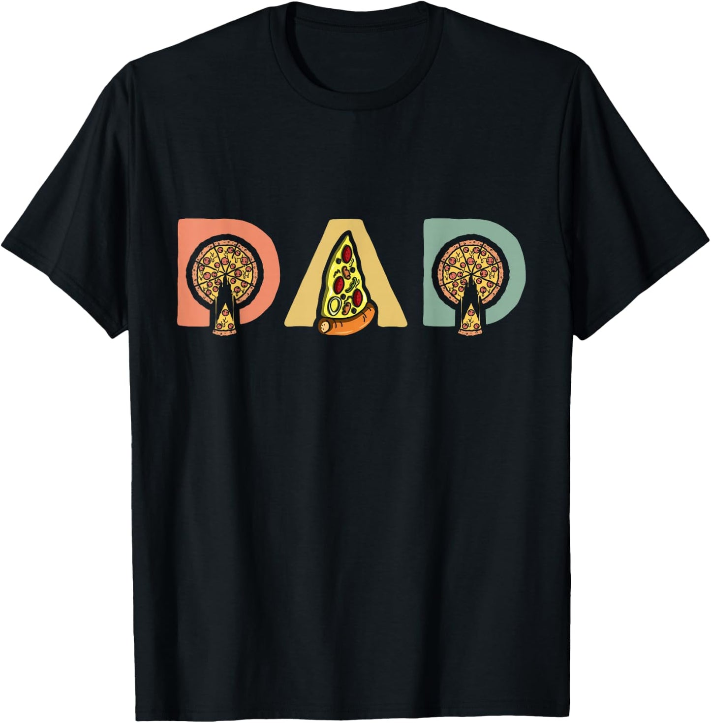 Pizza Eater Fatherhood Parenting Daddy Fathers Day T-Shirt - T-Shirt | Black