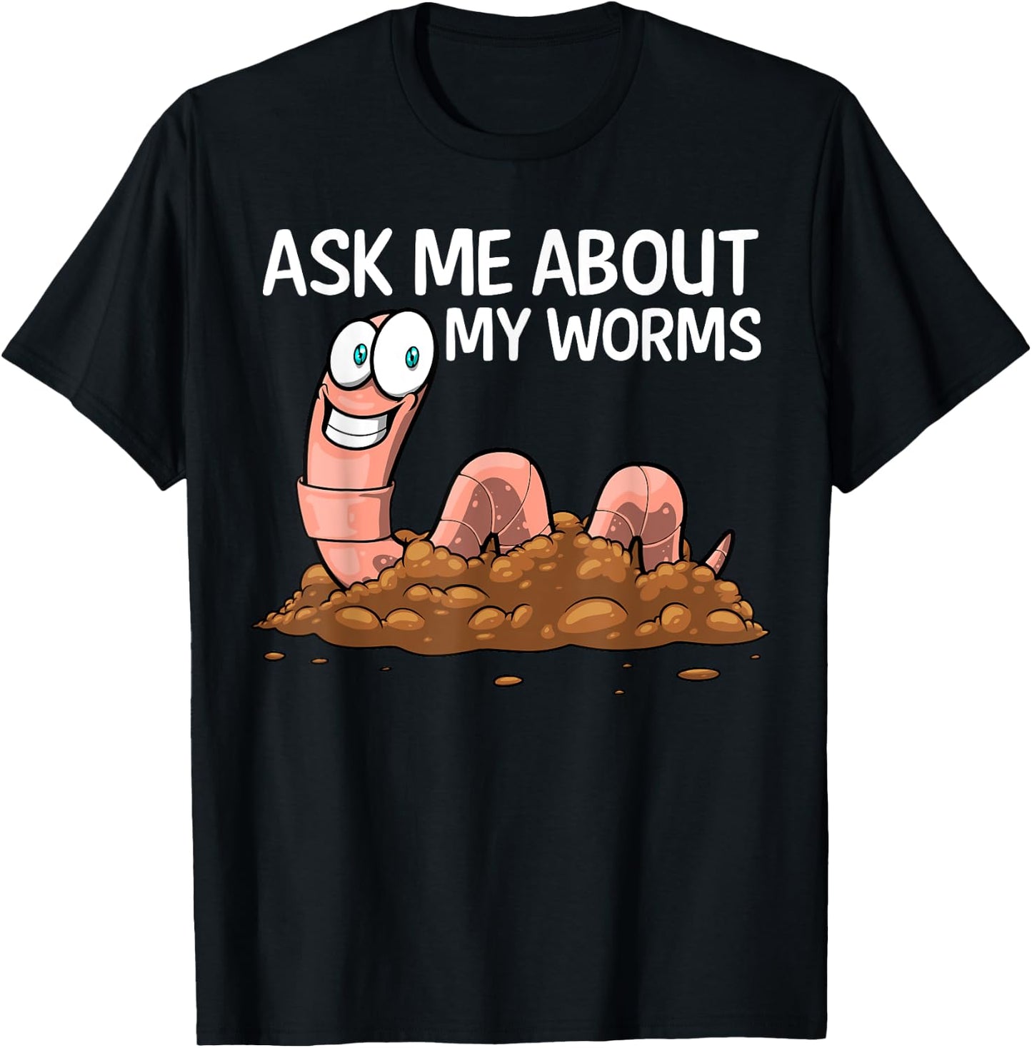 Funny Worm Art Women Worm Farming Composting Casting T-Shirt - T-Shirt | Black