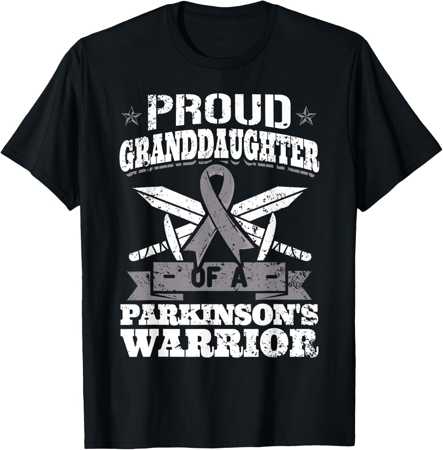 Proud Granddaughter Of A Parkinson's Warrior PD Awareness T-Shirt - T-Shirt | Black
