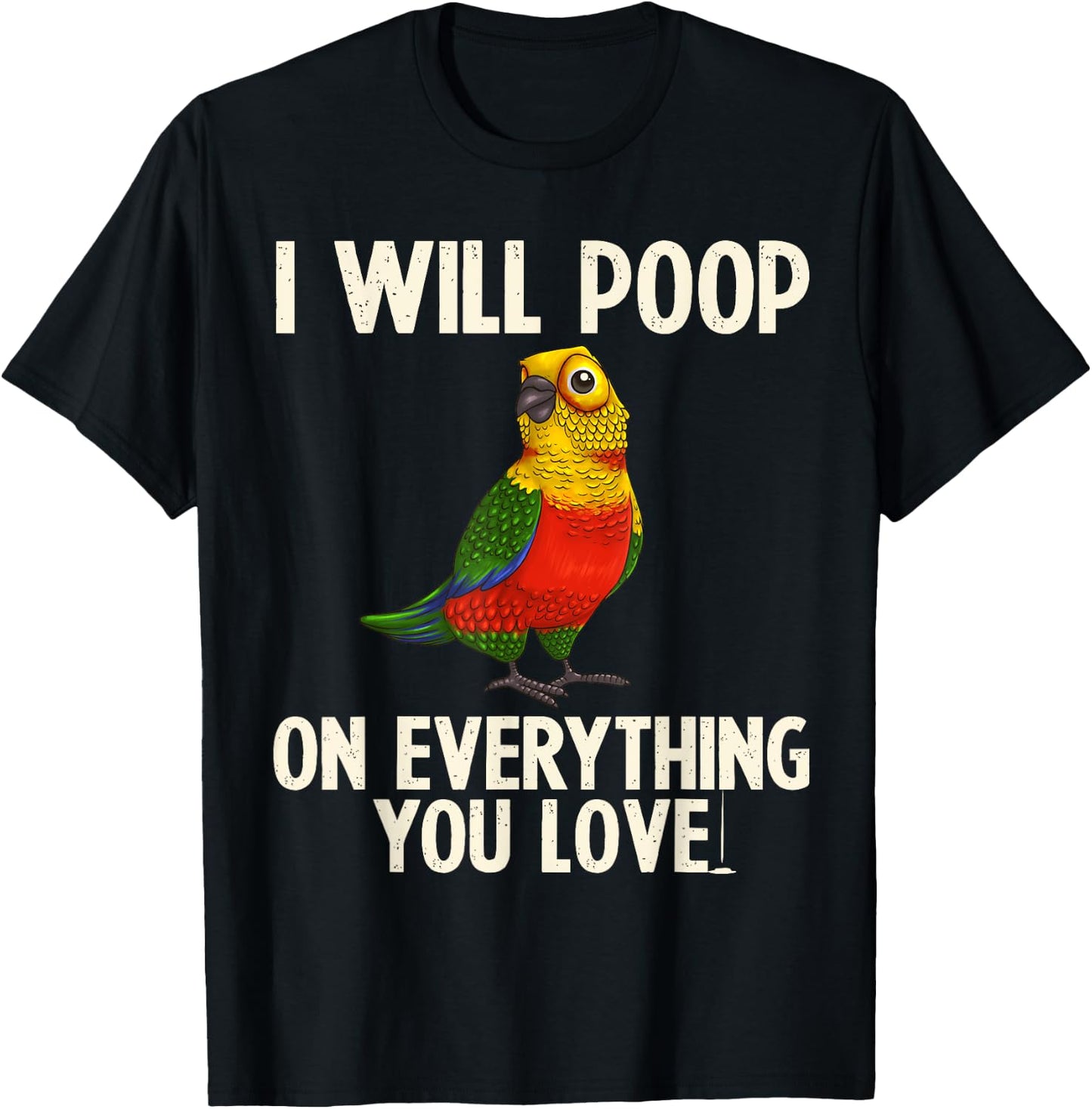 Funny Jenday Conure Design Parrot Lovers Men Women Pet Birds T-Shirt - T-Shirt | Black