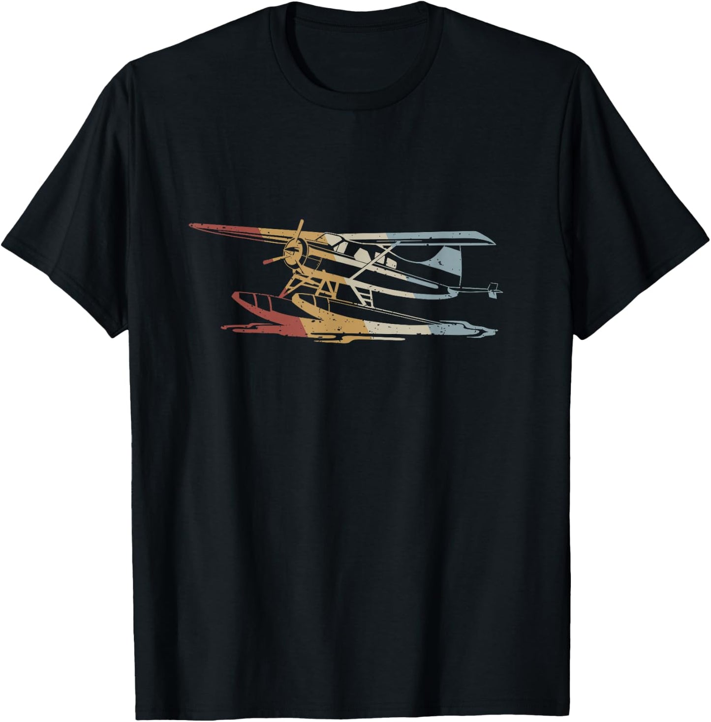 Seaplane Retro Style Vintage T-Shirt - T-Shirt | Black