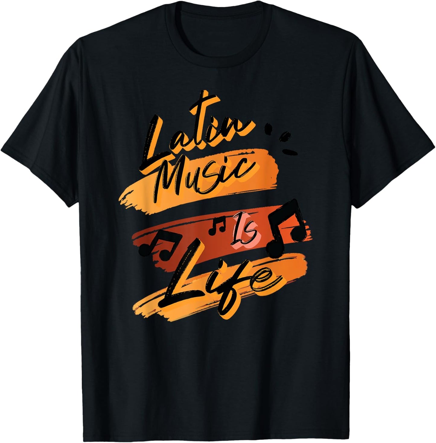 Cool Music Is Life Love Latin Music T-Shirt - T-Shirt | Black
