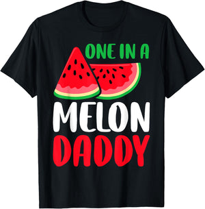 One In A Melon Daddy Funny Watermelon Family Matching T-Shirt - T-Shirt | Black
