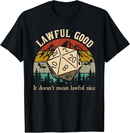 Lawful good it doesn't mean lawful nice retro vintage T-Shirt - T-Shirt | Black