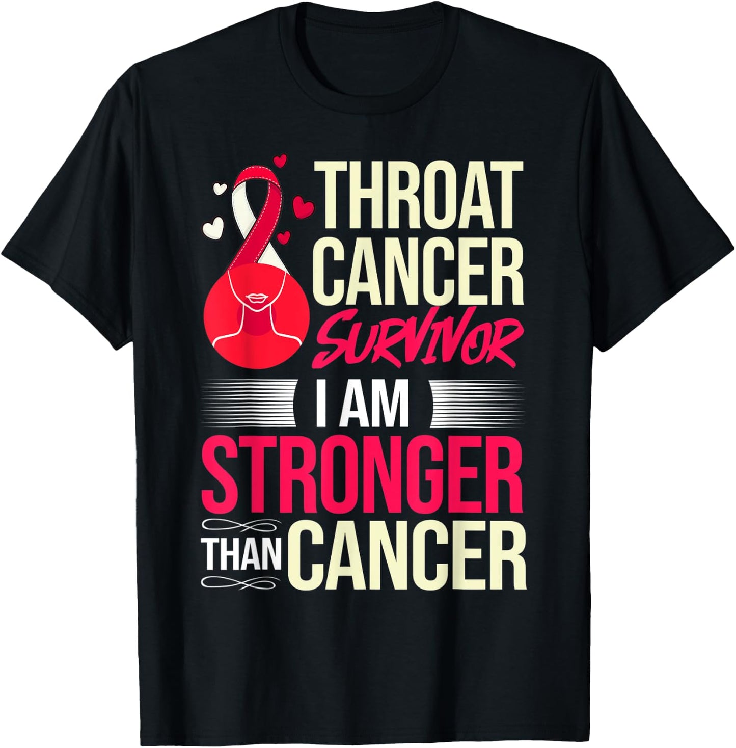 Head and Neck Throat Cancer Ribbon Survivor T-Shirt - T-Shirt | Black