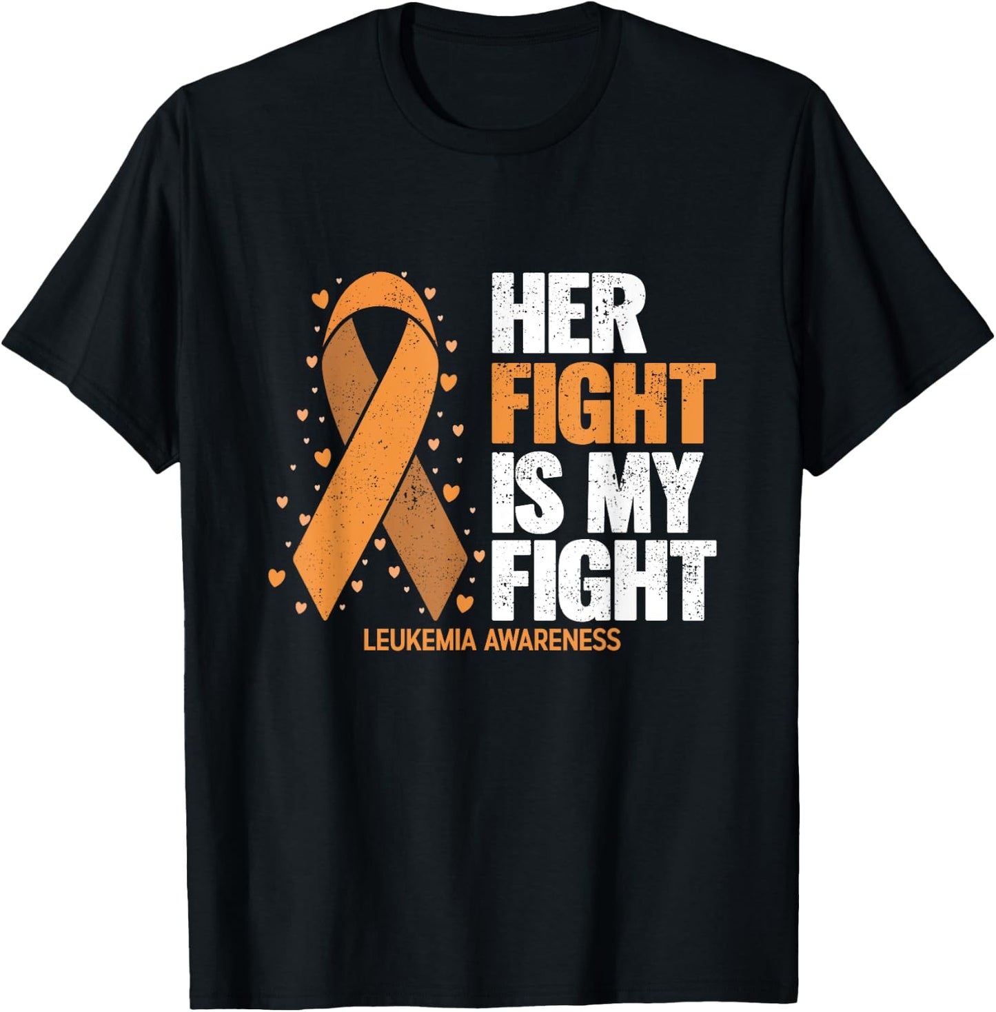 Leukemia Awareness Shirt Her Fight is my fight Leukemia T-Shirt - T-Shirt | Black