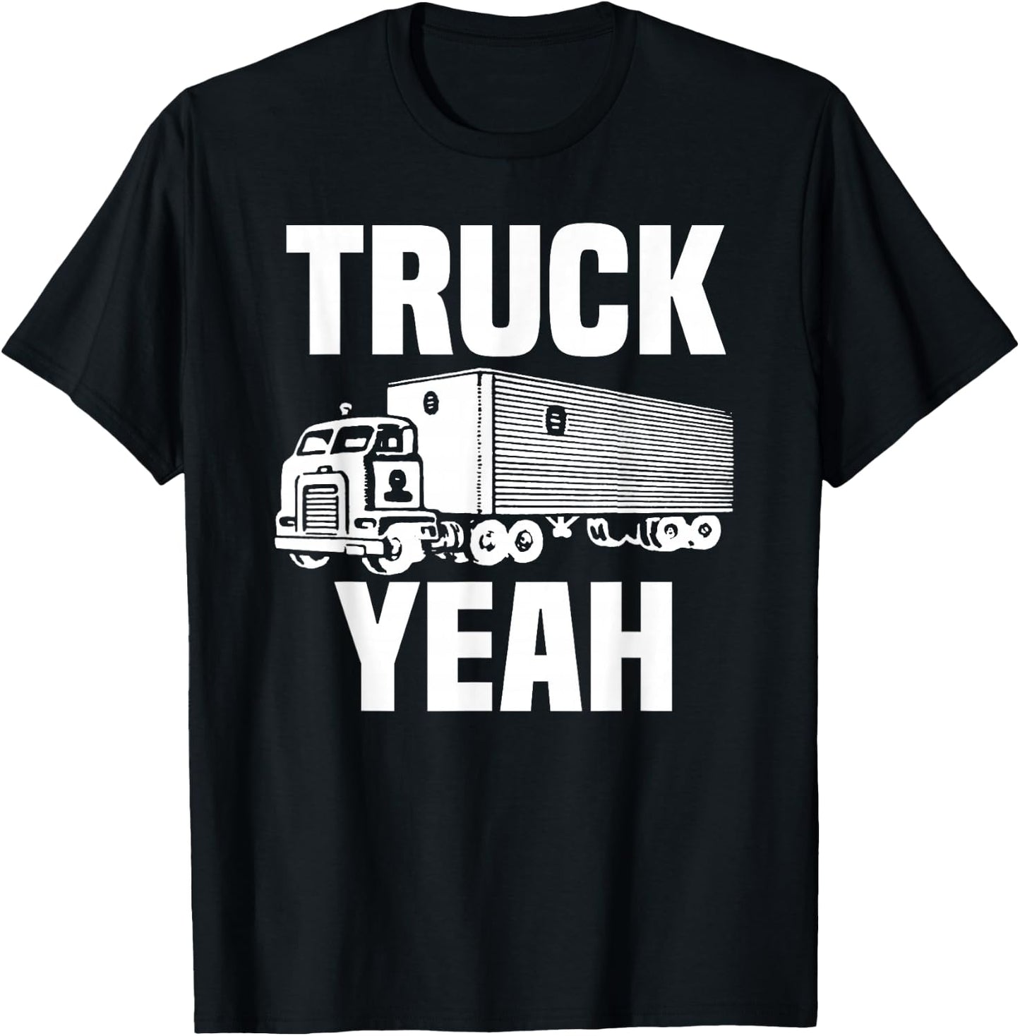 Truck Yeah Shirt Fun Vintage Cab-Over Semi Truck Driver Gift T-Shirt - T-Shirt | Black