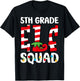 5th Grade Elf Squad Teacher Student Matching Christmas T-Shirt - T-Shirt | Black