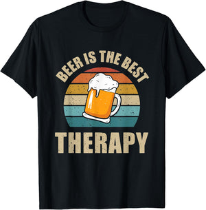 Beer Is The Best Therapy Funny Meme Alcohol Treatment T-Shirt - T-Shirt | Black
