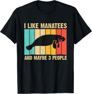 Funny Manatee Art Women Sea Cow Monster Fish Lover T-Shirt - T-Shirt | Black