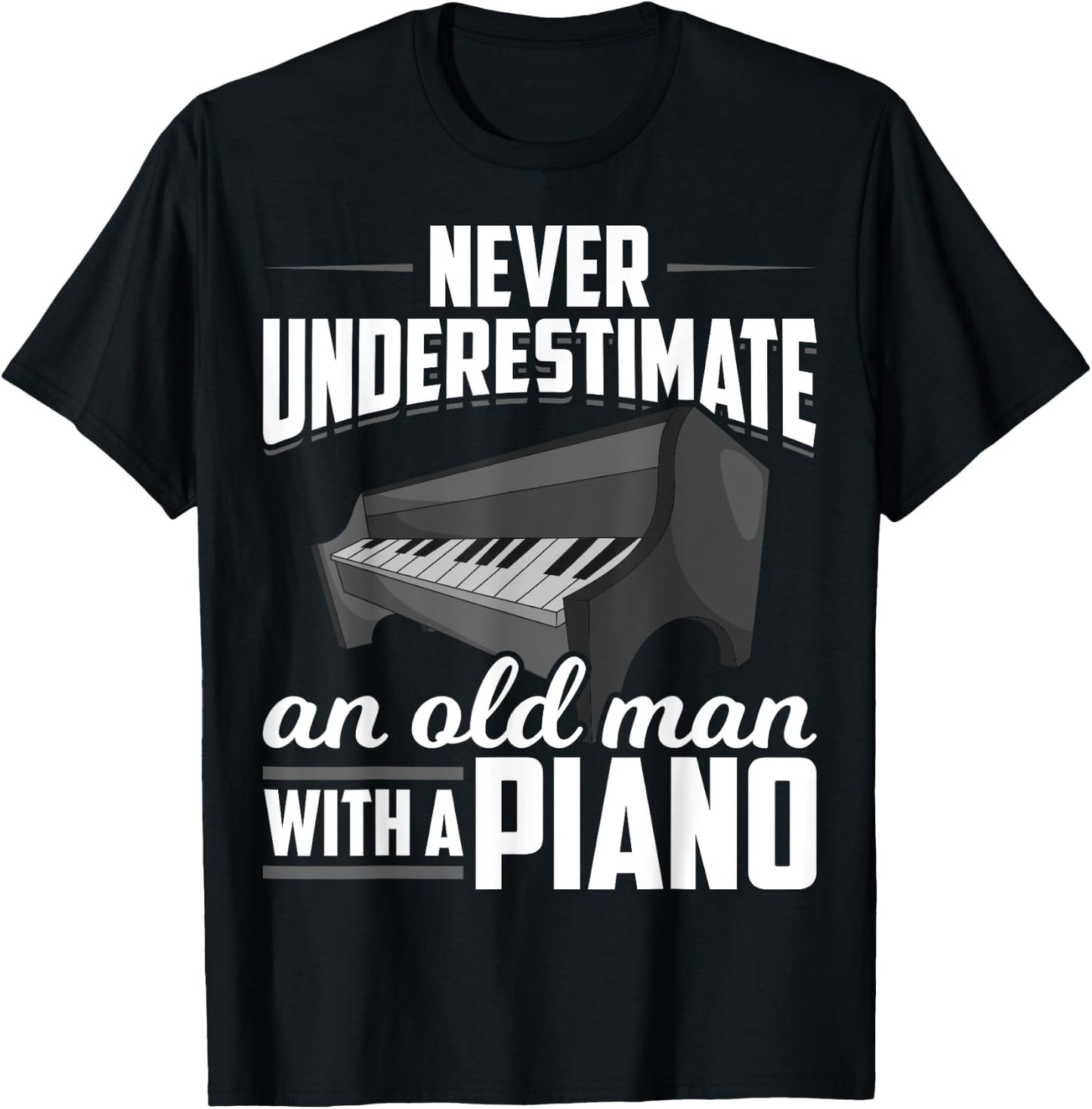 Retired Pianist Music Piano Keyboard Retirement Men Piano T-Shirt - T-Shirt | Black