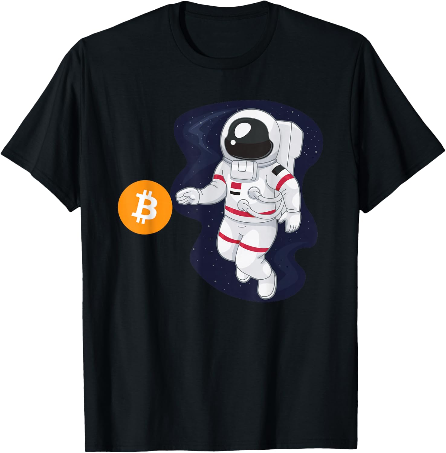 Astronaut BTC To The Moon - Crypto Trader Bitcoin Investor T-Shirt - T-Shirt | Black