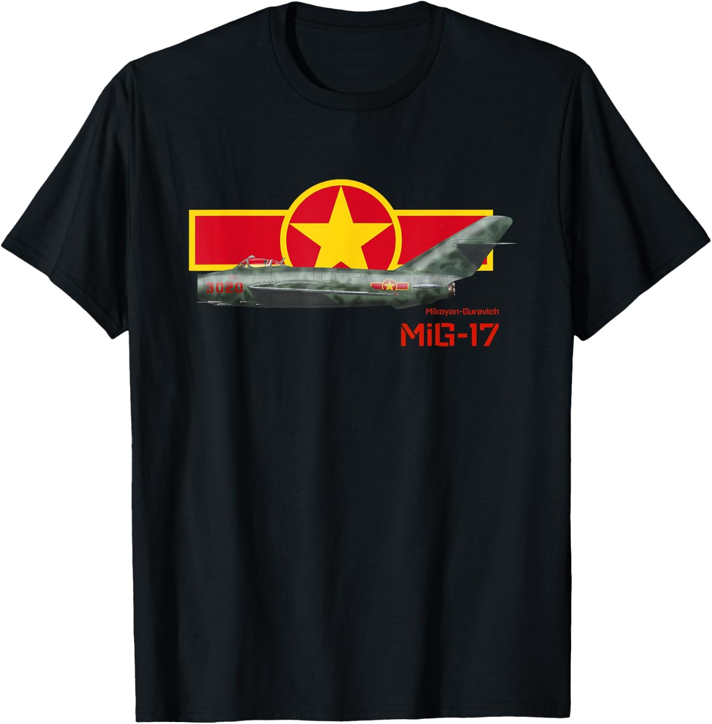 Bear Cave Designs MiG-17 (North Vietnam) T-Shirt - T-Shirt | Black