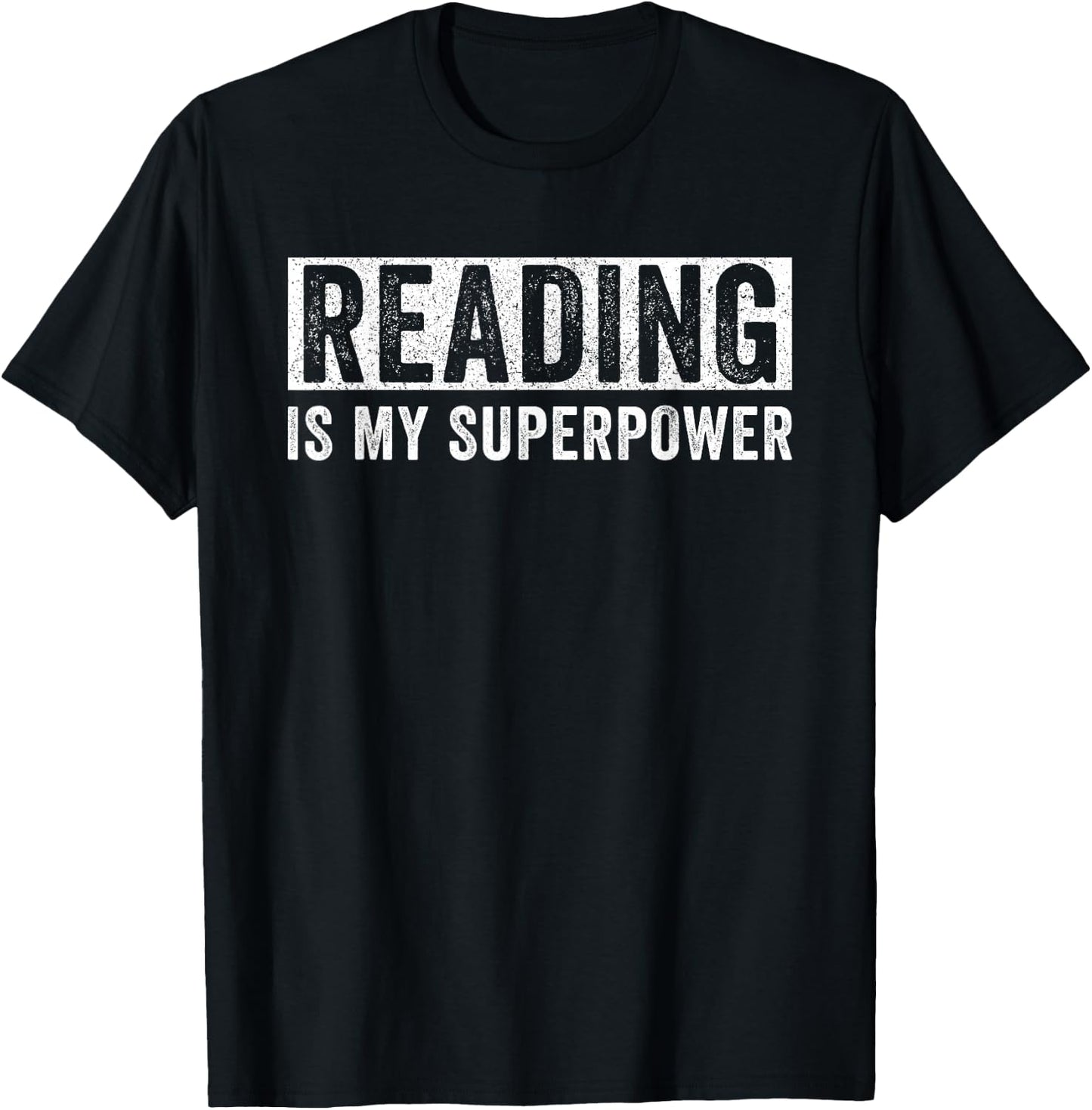 Reading Is my superpower Reading Booknerd Bookworm T-Shirt - T-Shirt | Black