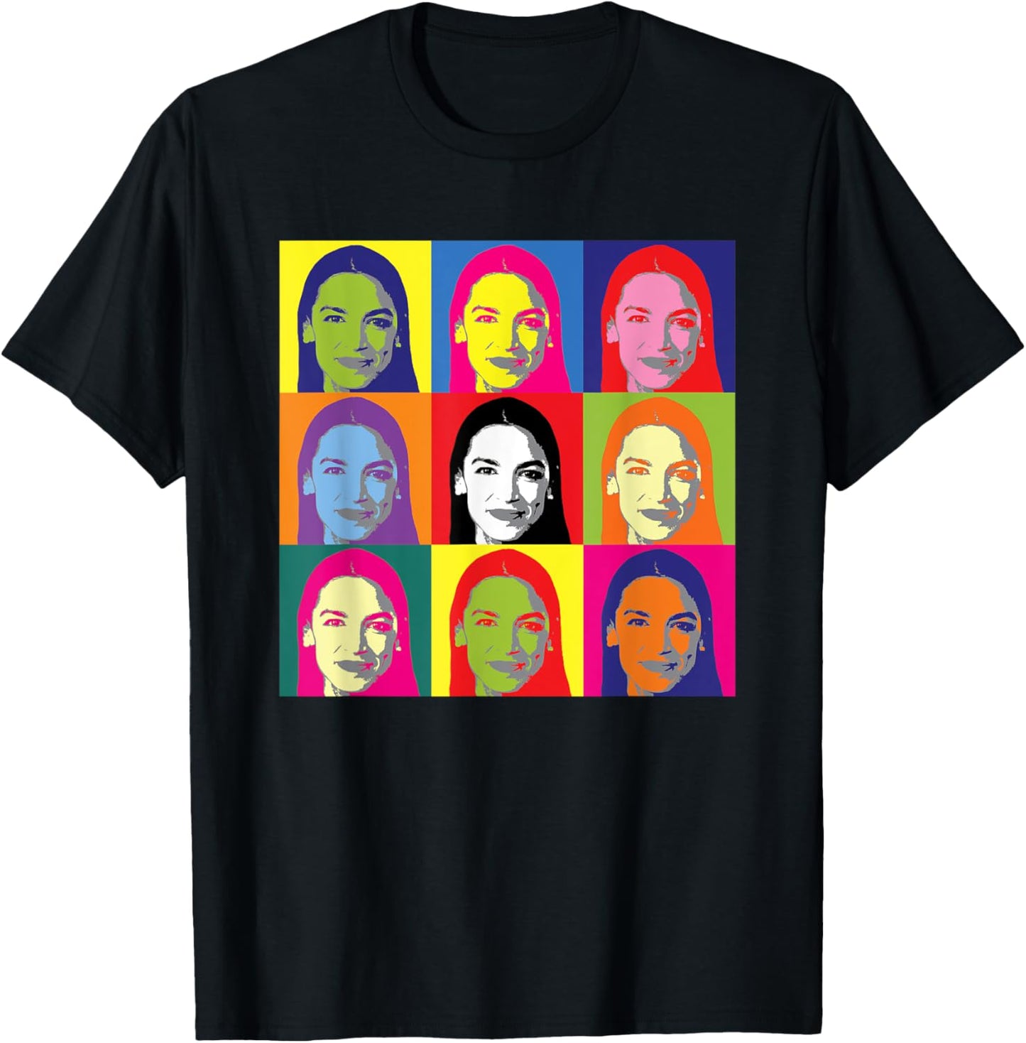 AOC Progressive Democrats Retro Vintage Pop Art T-Shirt - T-Shirt | Black