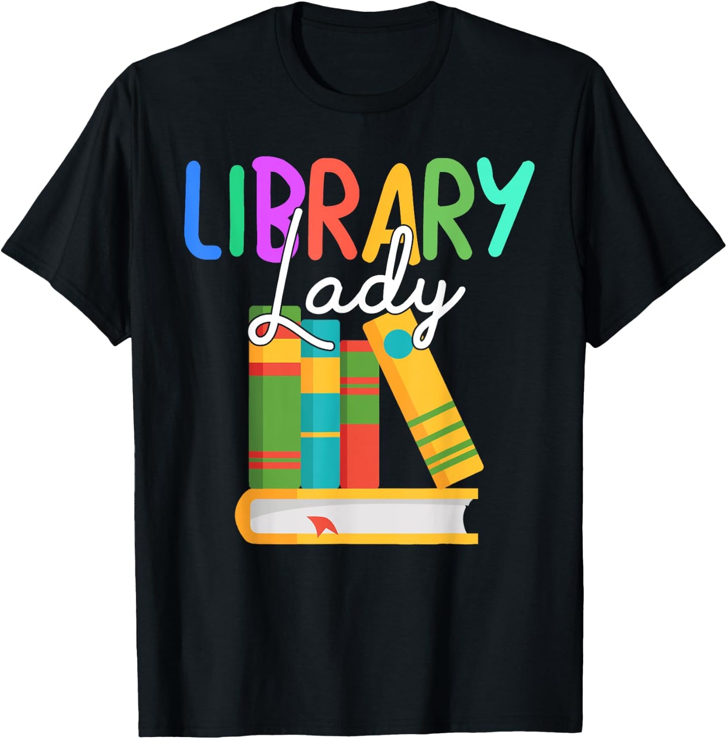 Librarian Library Lady Reading Bookworm Books Lover T-Shirt - T-Shirt | Black