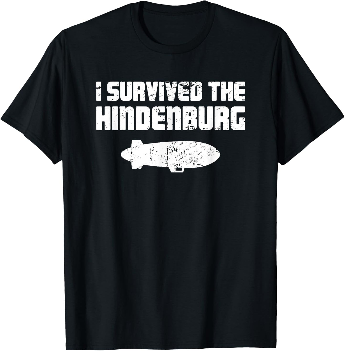 Funny Airship Blimp - Hindenburg T-Shirt - T-Shirt | Black