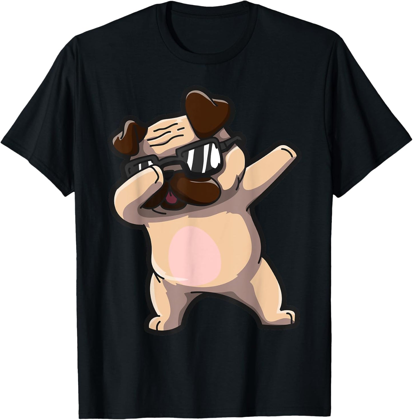 Dabbing Pug Lover Owner Funny Pet T-Shirt - T-Shirt | Black