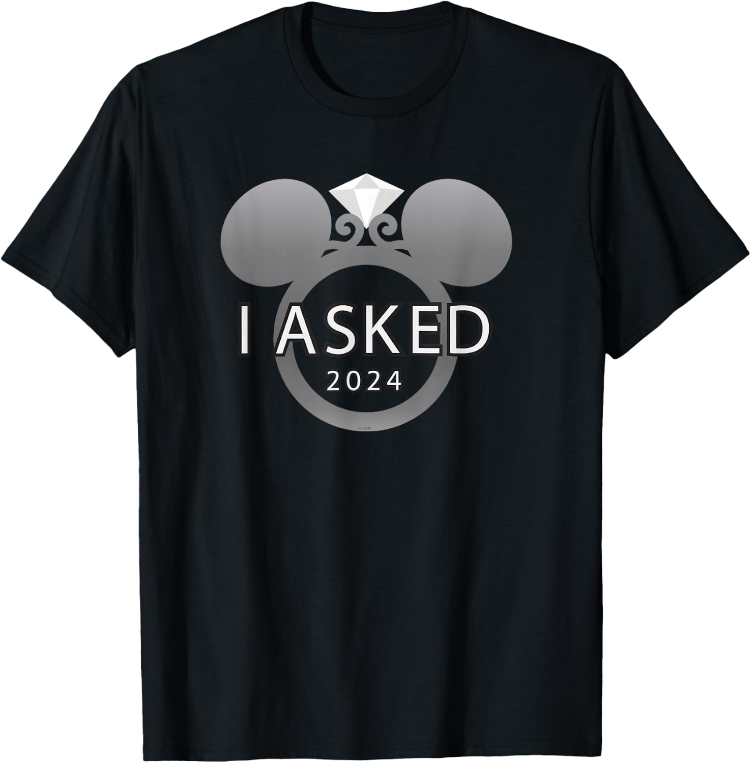 Disney I Asked 2024 Engagement Ring Proposal Mickey T-Shirt - T-Shirt | Black