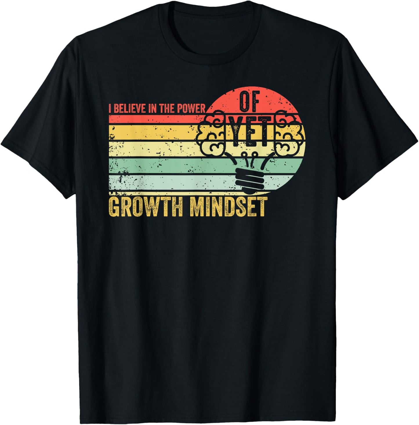 Growth Mindset Teacher Vintage I Believe in the Power Of Yet Women T-Shirt - T-Shirt | Black