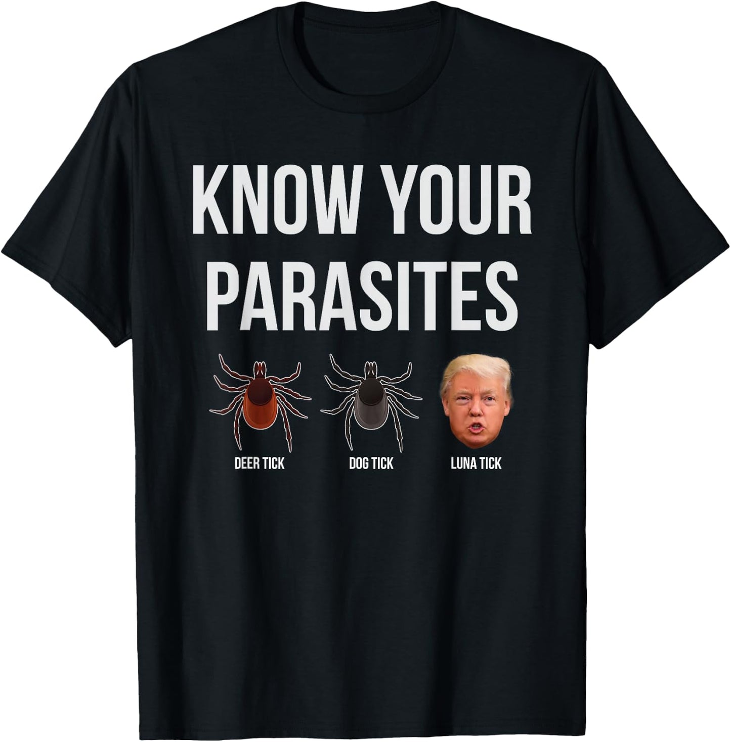 Know Your Parasites Dump President Trump Parasite Lunatic T-Shirt - T-Shirt | Black
