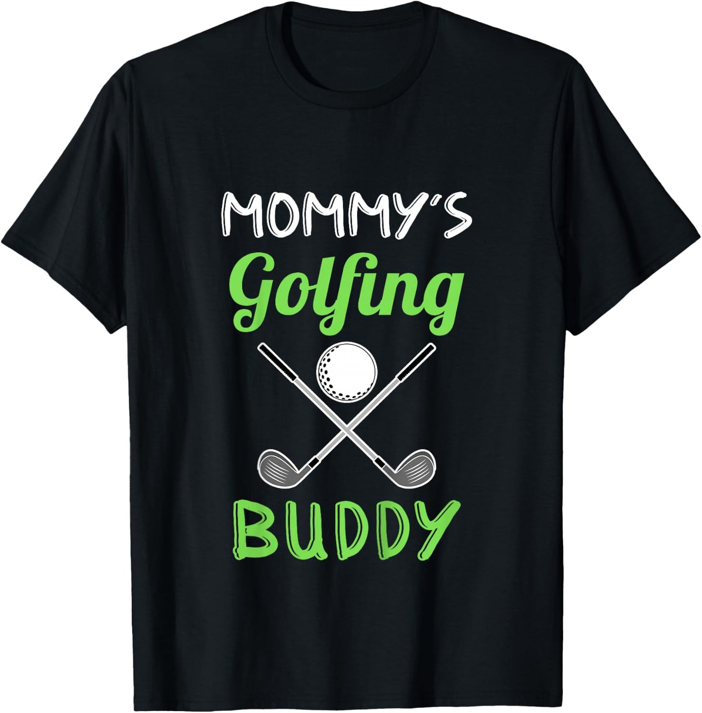 Mommy's Golfing Buddy Boy Golf Player Girl Golf Kids T-Shirt - T-Shirt | Black
