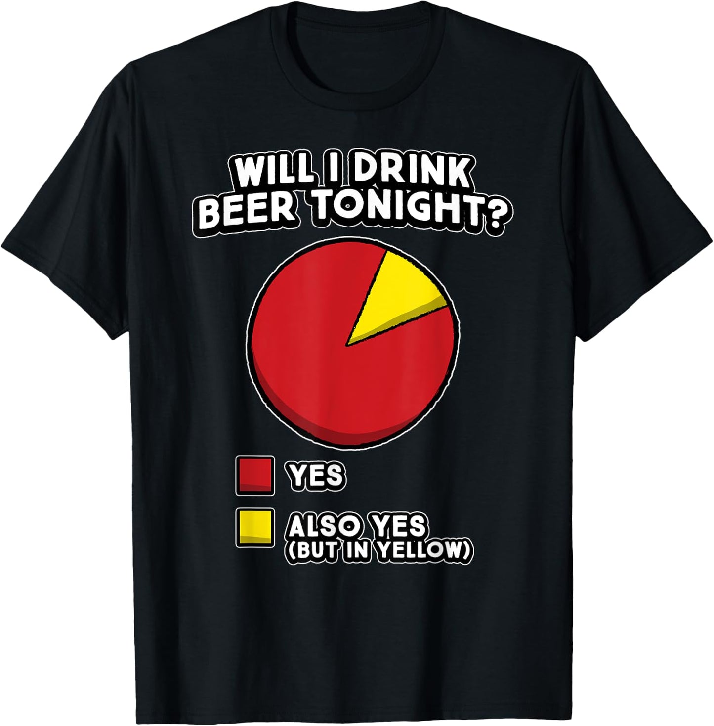 Funny Beer Drinker Quote - Will I Drink Beer Tonight? YES T-Shirt - T-Shirt | Black