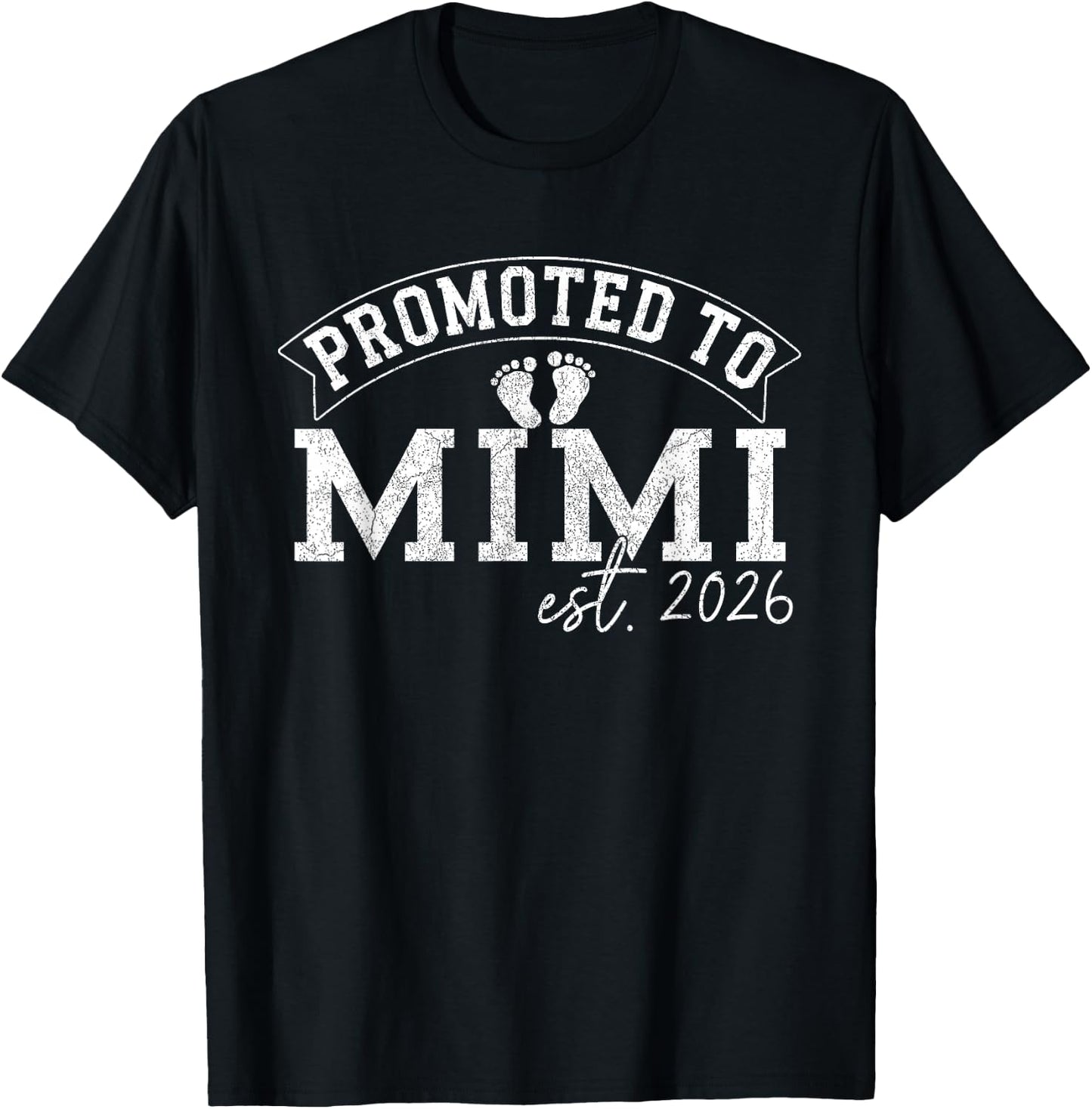 Promoted to Mimi est. 2026 Baby Pregnancy Announcement T-Shirt - T-Shirt | Black