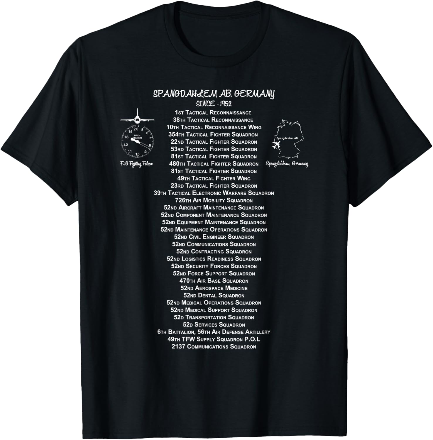 Spangdahlem Air Force Base Spangdahlem Germany T-Shirt - T-Shirt | Black