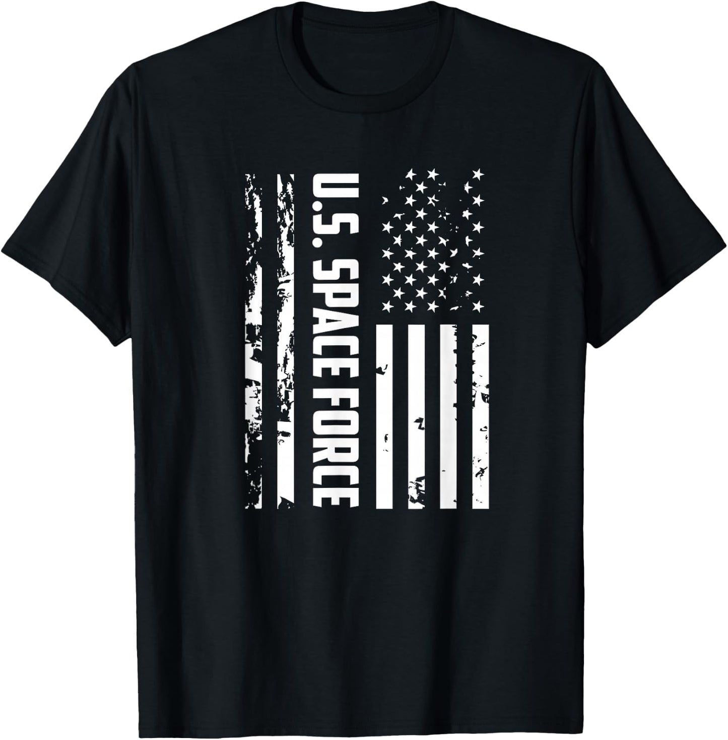 United States Space Force | USA Flag T-Shirt - T-Shirt | Black