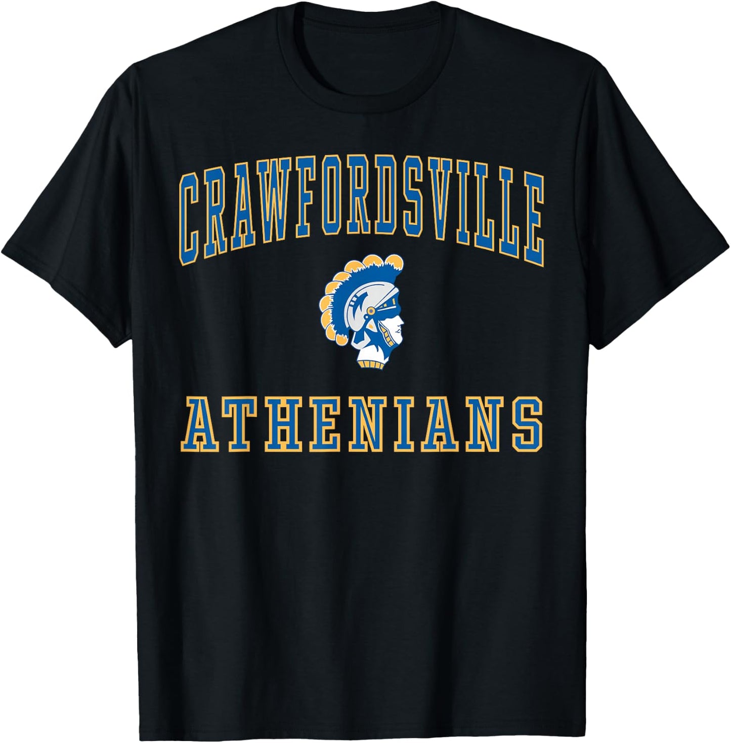 Crawfordsville High School Athenians C1 T-Shirt - T-Shirt | Black