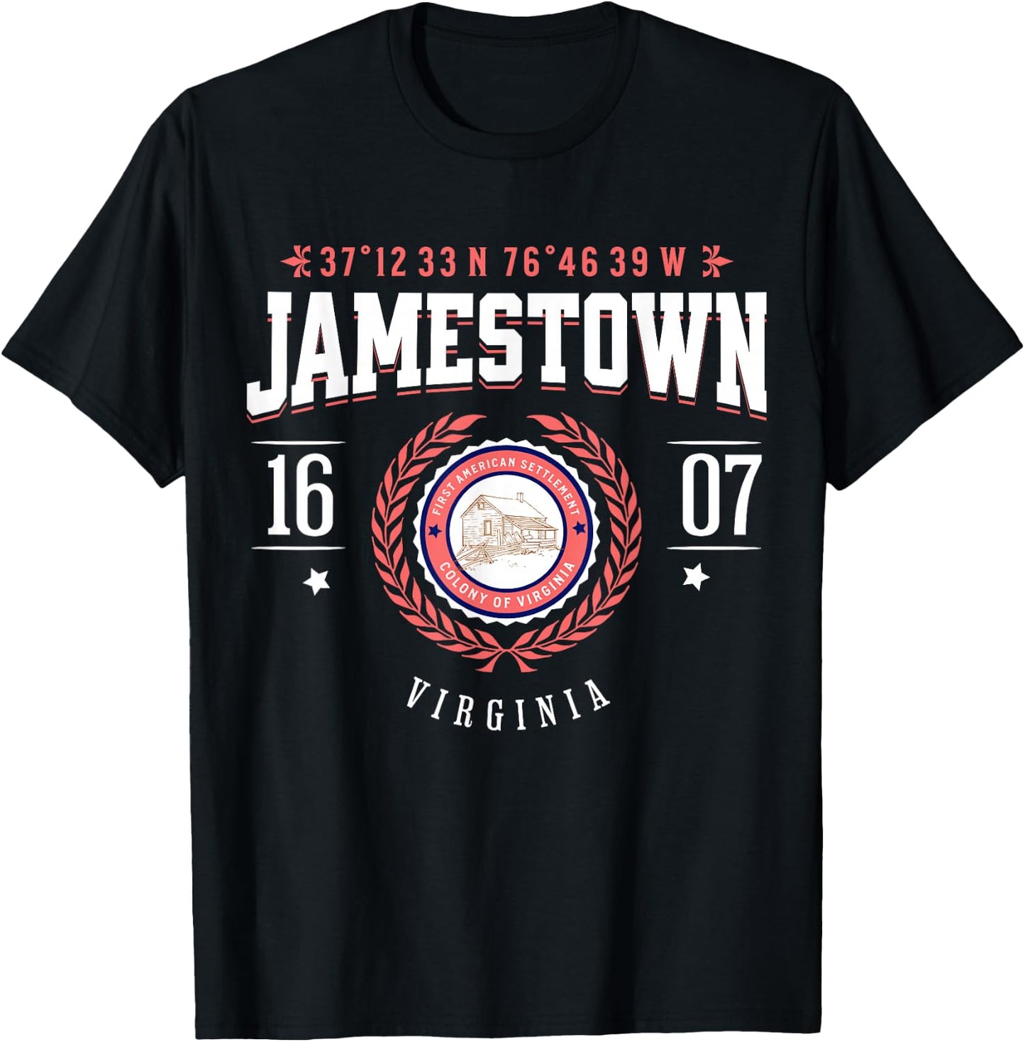 Jamestown Virginia Colony Rustic Souvenir Revolutionary War T-Shirt - T-Shirt | Black