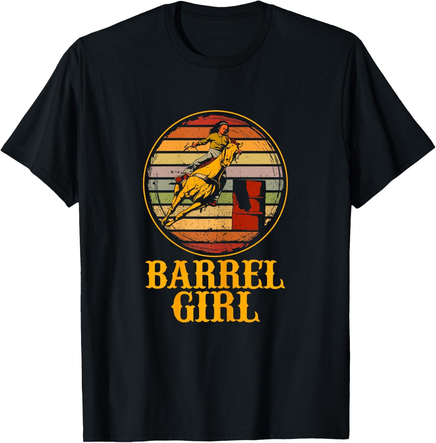 Arrel Racing Horse Riding Texas Rodeo Barrel Girl T-Shirt - T-Shirt | Black