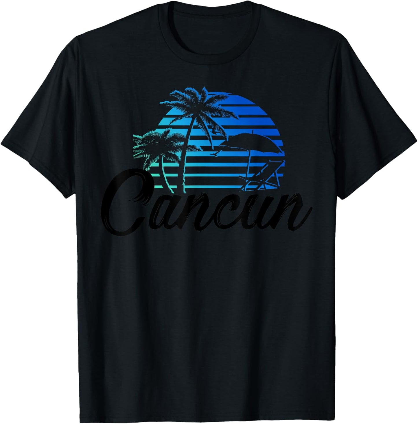 Cancun Mexico Beach Palm Tree Party Destination Gift Men Women Kids T-Shirt - T-Shirt | Black