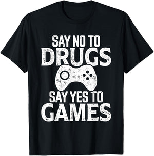 Red Ribbon Week Shirt Say No to Drugs Say Yes to Games T-Shirt - T-Shirt | Black
