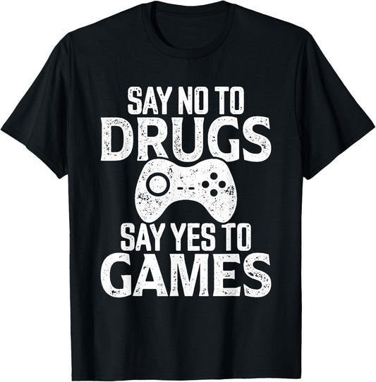 Red Ribbon Week Shirt Say No to Drugs Say Yes to Games T-Shirt - T-Shirt | Black