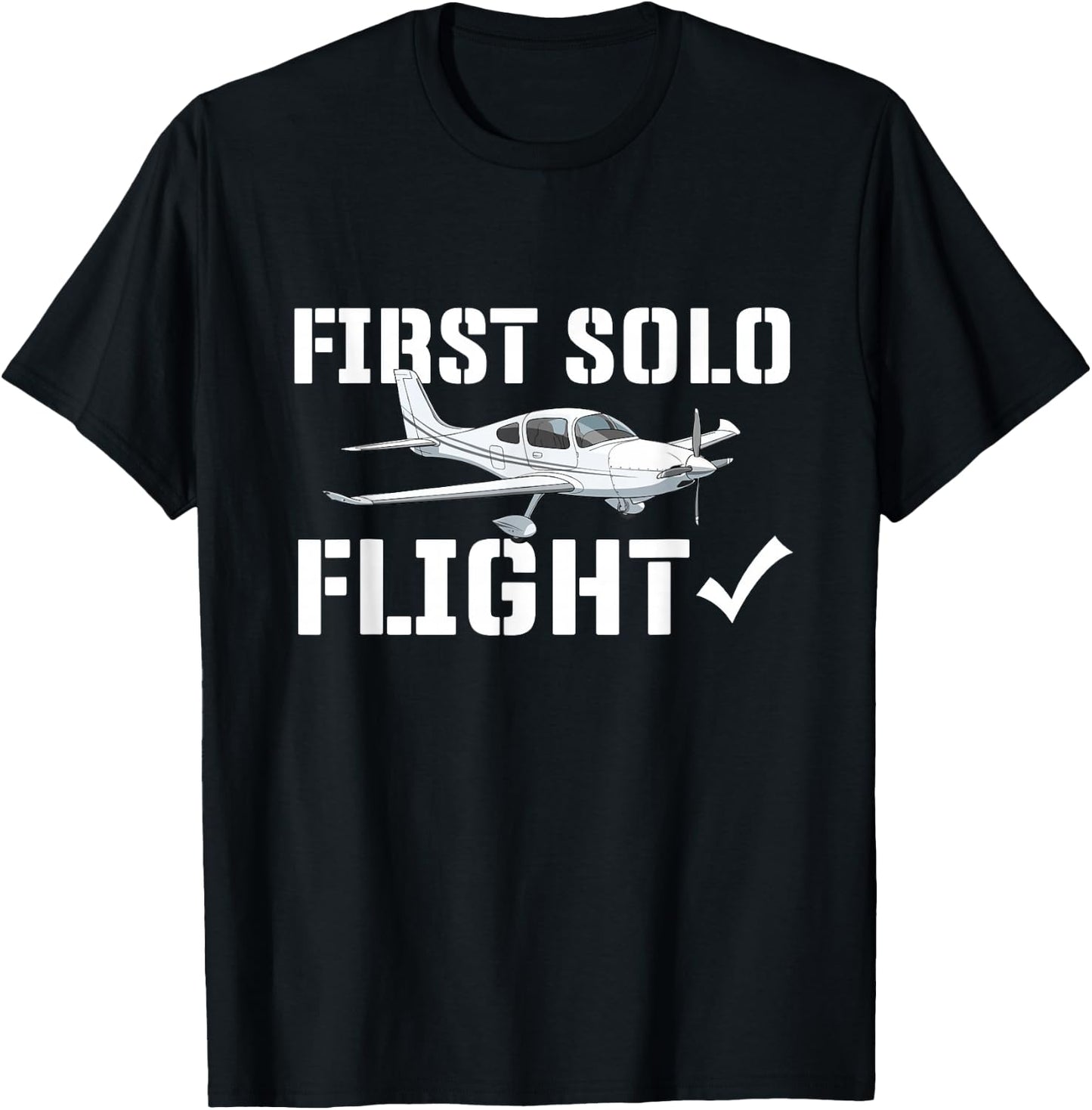 First Solo Flight - Airline Pilot Aviation Aircraft Lover T-Shirt - T-Shirt | Black