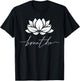 Lotus Flower Line Art Summer Breathe Meditation Yoga Blossom T-Shirt - T-Shirt | Black